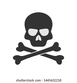Skull and Cross Bones Icon - Vector, Poison or Toxic in Simple Sign & Trendy Symbol for Design and Websites, Presentation or Mobile Application. 