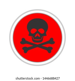 Skull and Cross Bones Icon - Vector, Poison or Toxic in Simple Sign & Trendy Symbol for Design and Websites, Presentation or Mobile Application.