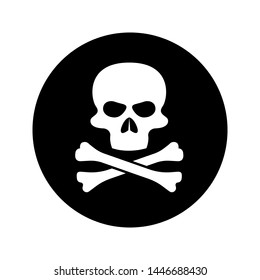 Skull and Cross Bones Icon - Vector, Poison or Toxic in Simple Sign & Trendy Symbol for Design and Websites, Presentation or Mobile Application.