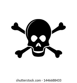 Skull and Cross Bones Icon - Vector, Poison or Toxic in Simple Sign & Trendy Symbol for Design and Websites, Presentation or Mobile Application.