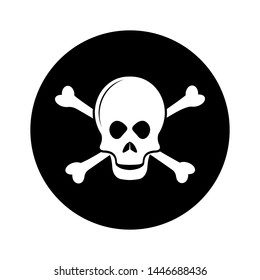 Skull and Cross Bones Icon - Vector, Poison or Toxic in Simple Sign & Trendy Symbol for Design and Websites, Presentation or Mobile Application.