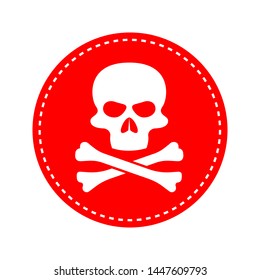 Skull and Cross Bones Icon - Vector, Poison or Toxic in Simple Sign & Trendy Symbol for Design and Websites, Presentation or Mobile Application. 