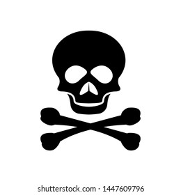 Skull Crossbones Icon On White Background Stock Vector (Royalty Free ...