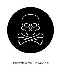 Skull and Cross Bones Icon - Vector, Poison or Toxic in Simple Sign & Trendy Symbol for Design and Websites, Presentation or Mobile Application. 