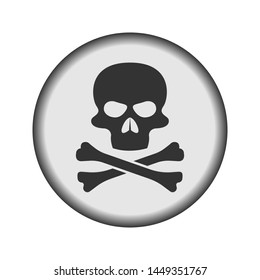 Skull and Cross Bones Icon - Vector, Poison or Toxic in Simple Sign & Trendy Symbol for Design and Websites, Presentation or Mobile Application. 