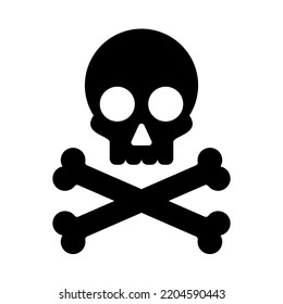 Skull Cross Bones Logo Icon Flat Stock Vector (Royalty Free) 2204590443 ...