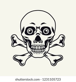 Skull and cross bones. Vector illustration