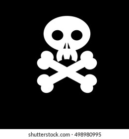 skull and cross bones;danger sign-vector