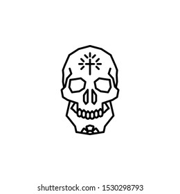 Skull, cross, flower, plant icon. Element of Dia de muertos icon