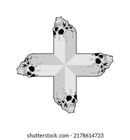 Skull cross isolated. geometric skull Vector illustration