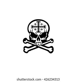 Skull with cross sign