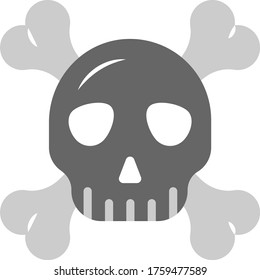 Concepto Skull Crossbone Color vectorial Icono Diseño, adicción y malos hábitos símbolos sobre fondo blanco
