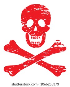 A skull and crossbone design isolated on a white background
