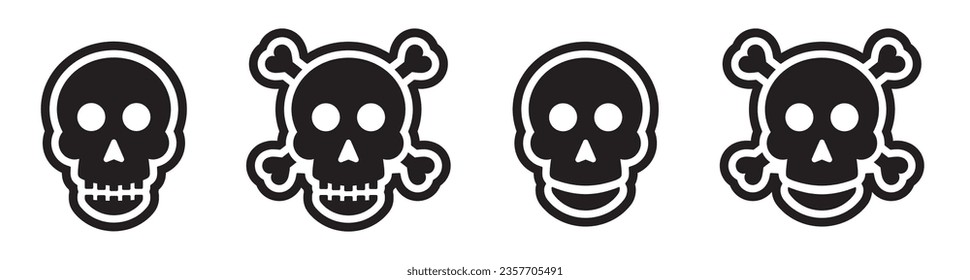 Skull crossbone icon. Human skull icon, vector illustration