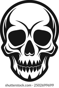 Skull crossbone vector pirate icon logo Halloween ghost graphic symbol illustration