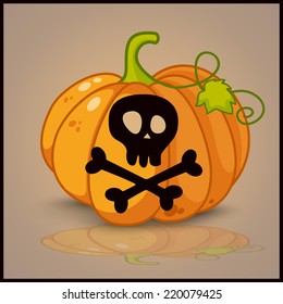skull and crossbones  and background for pumpkins for Halloween