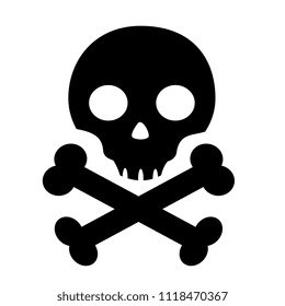 Skull Crossbones Black Silhouette Vector Logo Stock Vector (royalty 