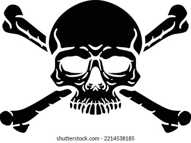 Skull and crossbones or crossed bones. 