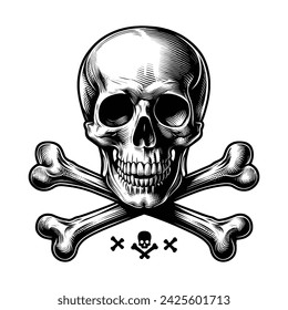 skull and crossbones, danger and power vector illustration