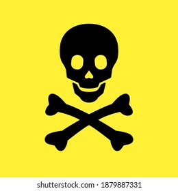Skull and crossbones  -  danger or warning sign.