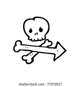 skull and crossbones direction cartoon