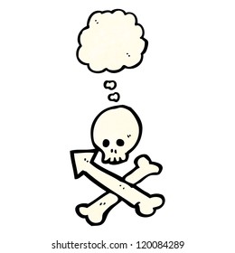 skull and crossbones direction sign