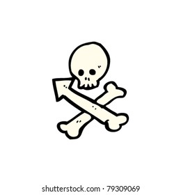 skull and crossbones direction sign