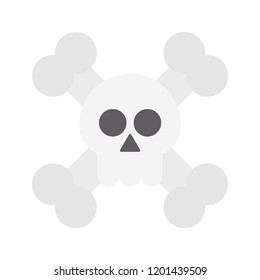 Skull and crossbones. Element halloween. Vector illustration. EPS 10.
