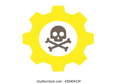 Skull and crossbones flat design modern vector illustration. danger icon.