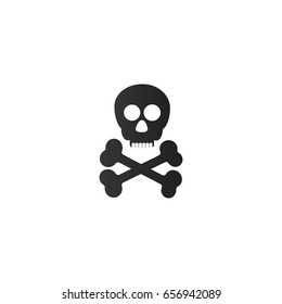 Skull and crossbones flat design modern vector illustration, can be used for web and mobile design