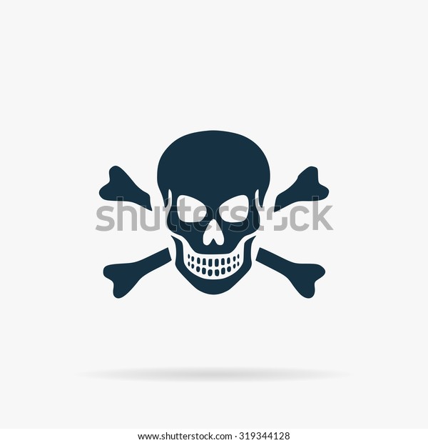 Skull Crossbones Flat Vector Web Icon Stock Vector (Royalty Free) 319344128