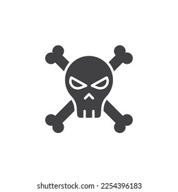 Skull and crossbones glyph icon. linear style sign for mobile concept and web design.