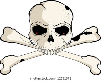 Skull and Crossbones with grunge elements