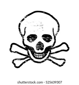 Skull Crossbones Grungy Rubber Stamp Symbol Stock Vector Royalty Free Shutterstock