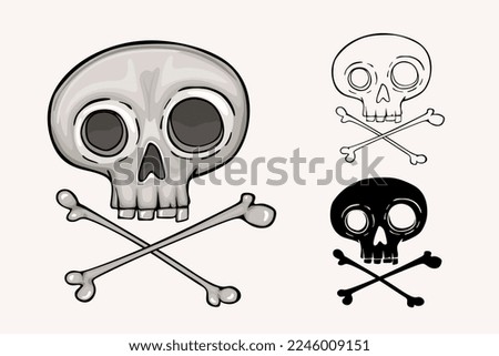 Сartoon skull and crossbones icon
