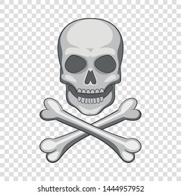 Skull and crossbones icon. Cartoon illustration of skull and crossbones vector icon for web