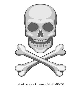 Skull and crossbones icon. Cartoon illustration of skull and crossbones vector icon for web