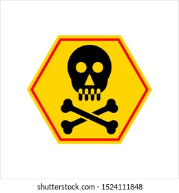 Skull And Crossbones Icon, Skull, Cross Bones Vector Art Illustration