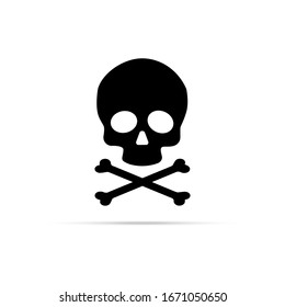 Skull and crossbones icon design mark of the danger warning on vector illustration. You can use to design your website banner mobile or industrial 