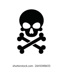 Skull and crossbones icon design on a white background