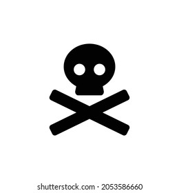 skull crossbones Icon. Flat style design isolated on white background. Vector illustration