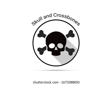Skull and crossbones icon isolate shadow design on vector illustration. For design use on website, banner, mobile or industrial