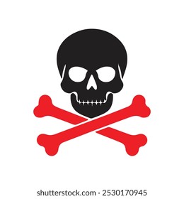 SKull and crossbones icon isolated design on vector illustration. You can use design your website, banner, mobile or industrial