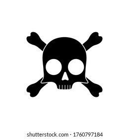 Skull and crossbones icon isolated on white background. Vector illustration.