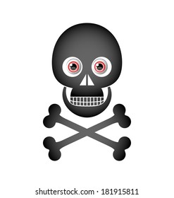 Skull and crossbones icon isolated on white background