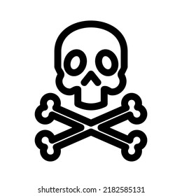 skull and crossbones icon or logo isolated sign symbol vector illustration - high quality black style vector icons
