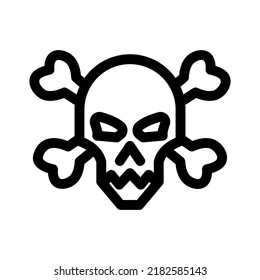 skull and crossbones icon or logo isolated sign symbol vector illustration - high quality black style vector icons
