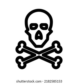 skull and crossbones icon or logo isolated sign symbol vector illustration - high quality black style vector icons
