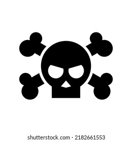skull and crossbones icon or logo isolated sign symbol vector illustration - high quality black style vector icons
