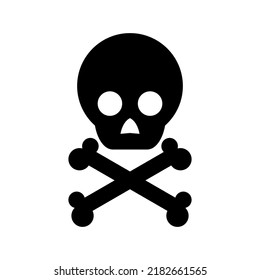 icono de cráneo y cruces o logotipo símbolo de signo aislado ilustración vectorial - iconos vectoriales de estilo negro de alta calidad
